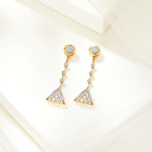 Diora Point Gold & Diamond Drops & Dangler Earring