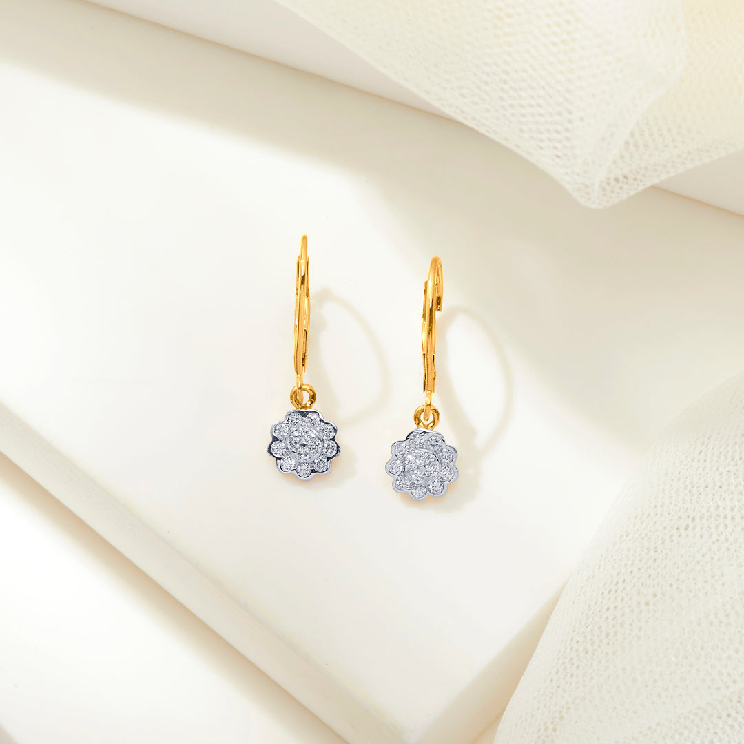 Hexad Gold & Diamond Hoops & Huggies Earring For Women