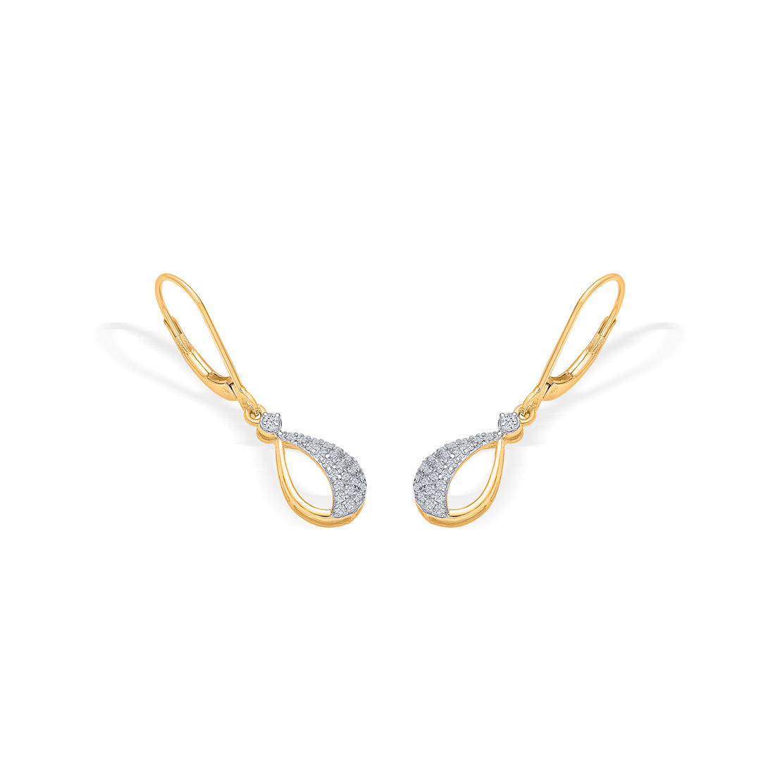 raindrop radiance gold & diamond hoops & huggies earring