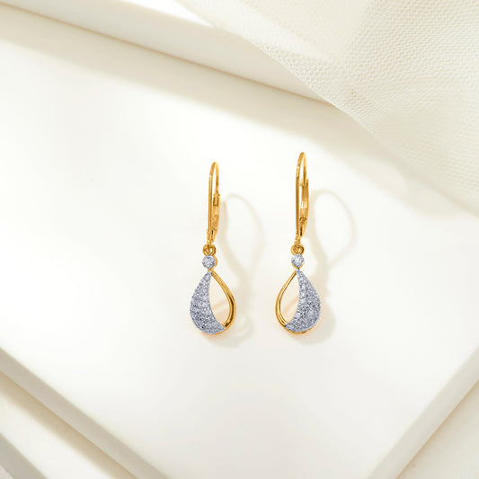 Raindrop Radiance Gold & Diamond Hoops & Huggies Earring