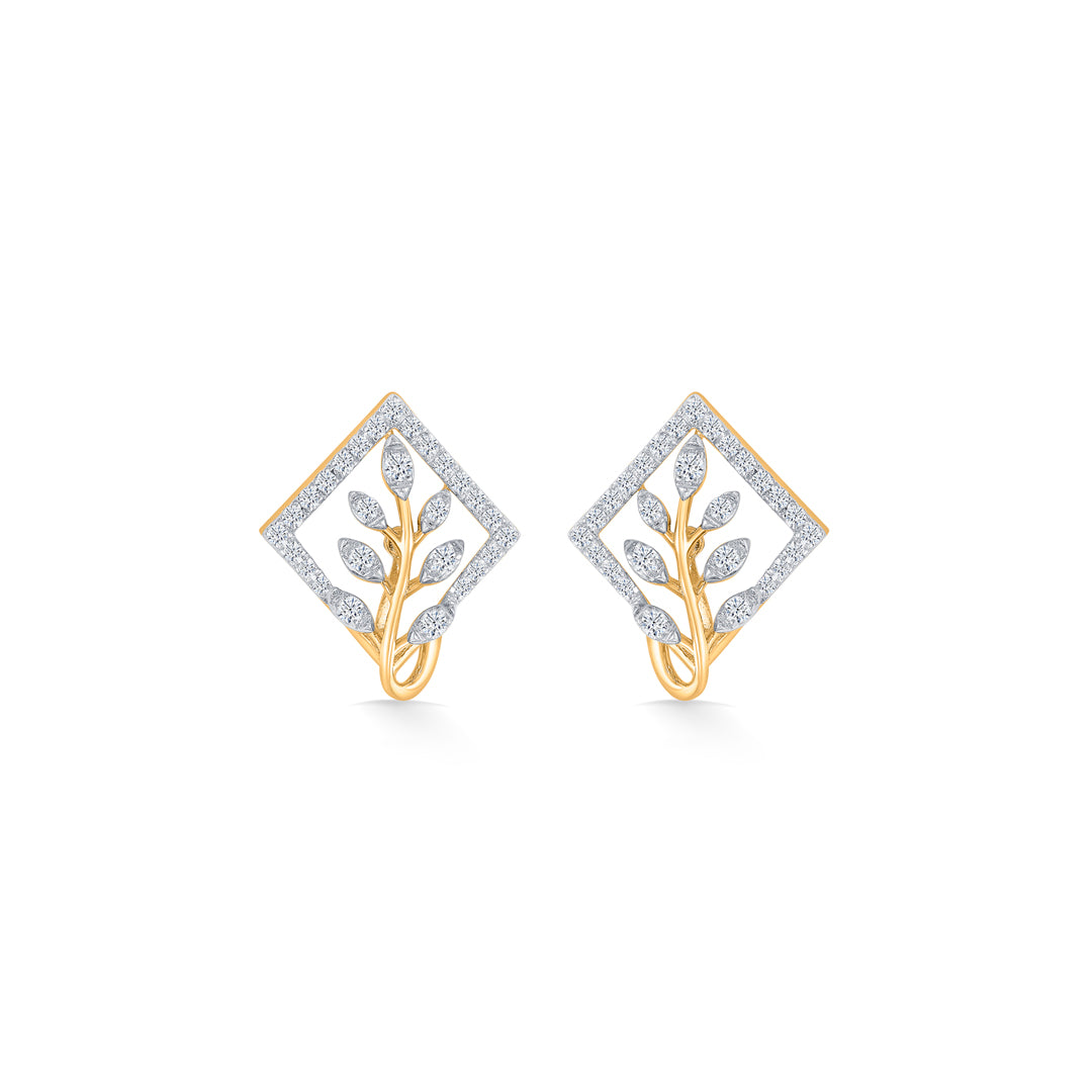 Sylvara Bloom Gold & Diamond Stud Earring