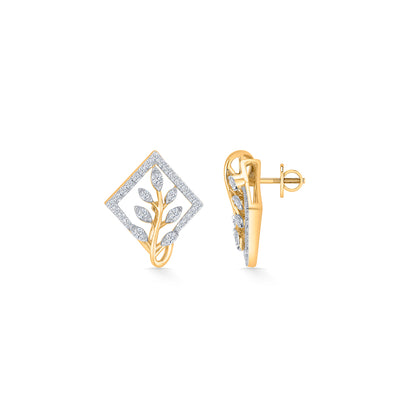 Sylvara Bloom Gold & Diamond Stud Earring