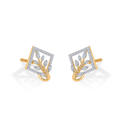 Sylvara Bloom Gold & Diamond Stud Earring