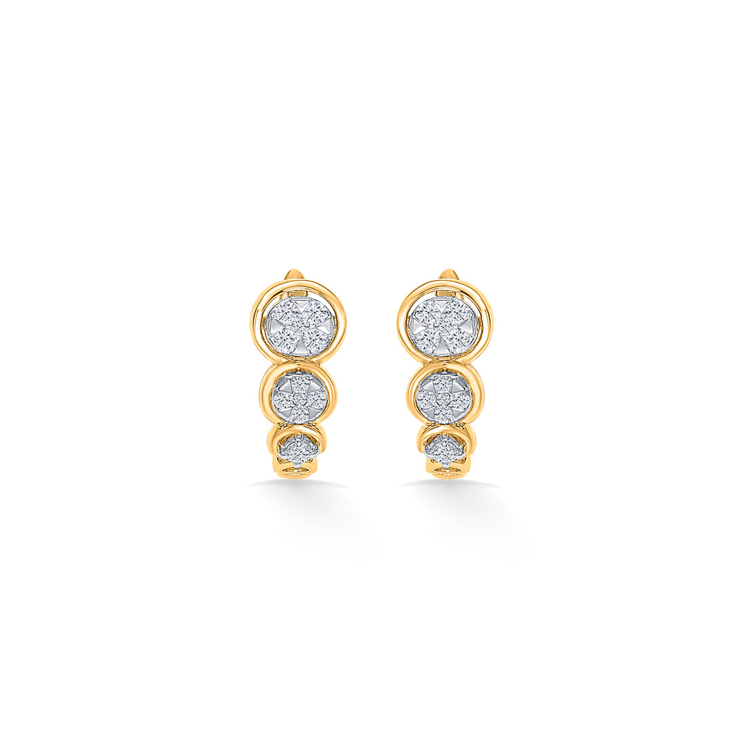 Revolve Gold & Diamond Hoops & Huggies Earring For Women