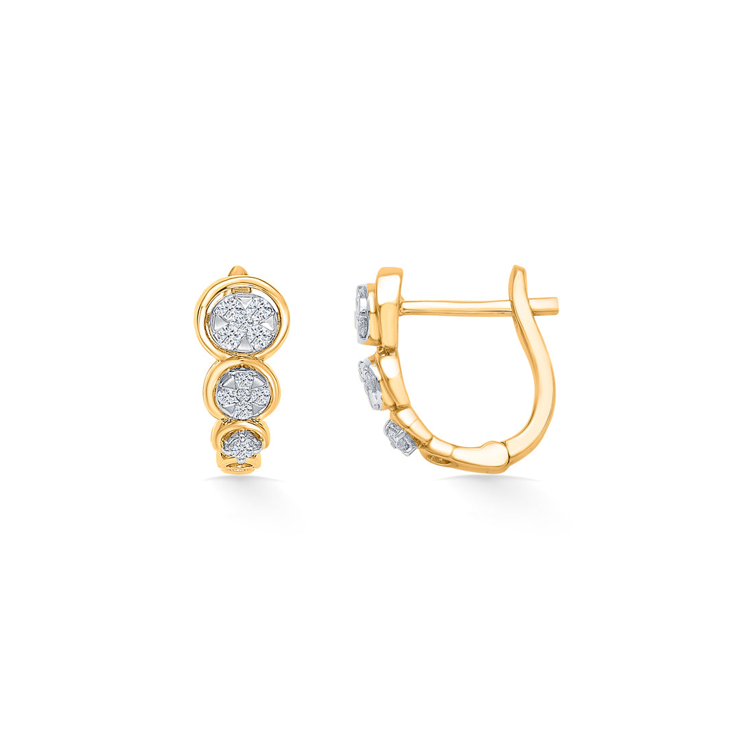 revolve gold & diamond hoops & huggies earring for women