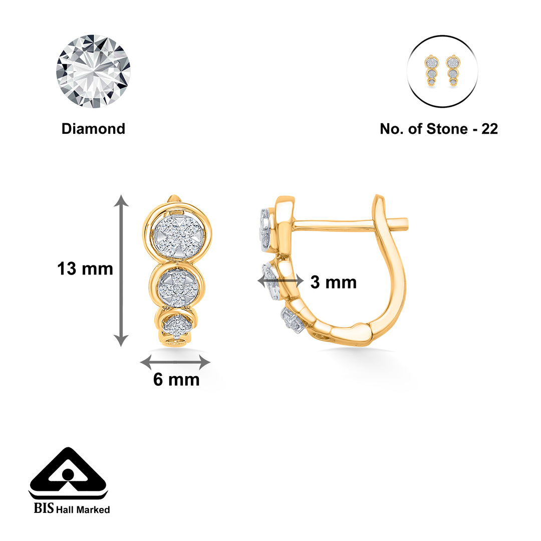 revolve gold & diamond hoops & huggies earring for women