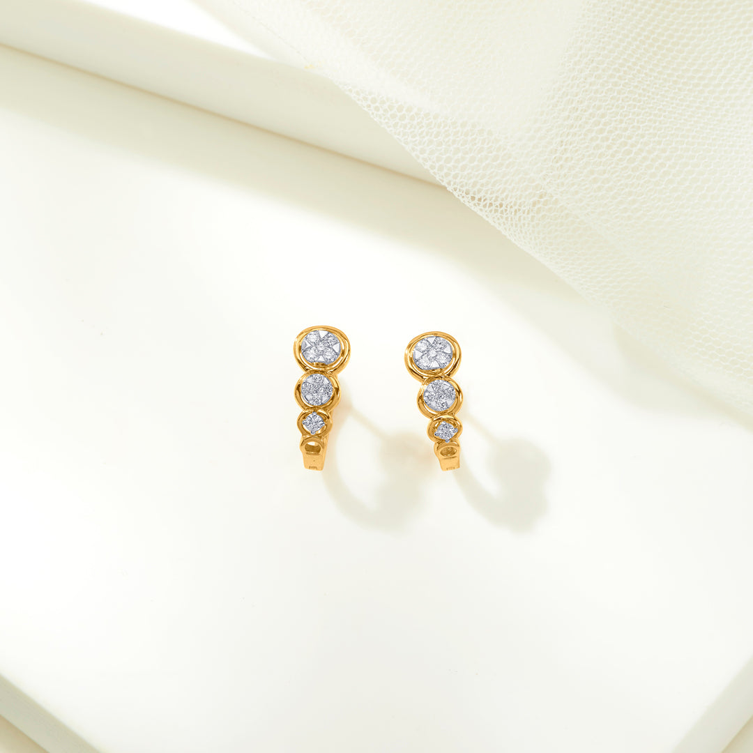 revolve gold & diamond hoops & huggies earring for women