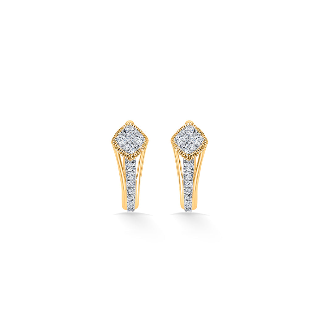 Celestia Gold & Diamond Hoops & Huggies Earring For Women