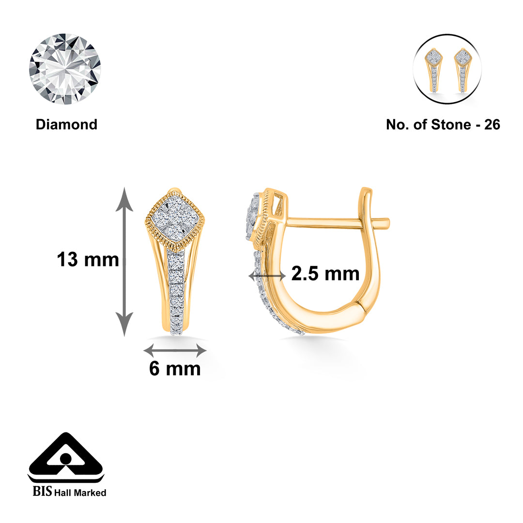 celestia gold & diamond hoops & huggies earring for women