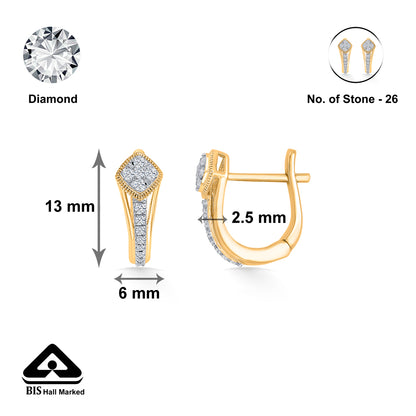 Celestia Gold & Diamond Hoops & Huggies Earring For Women