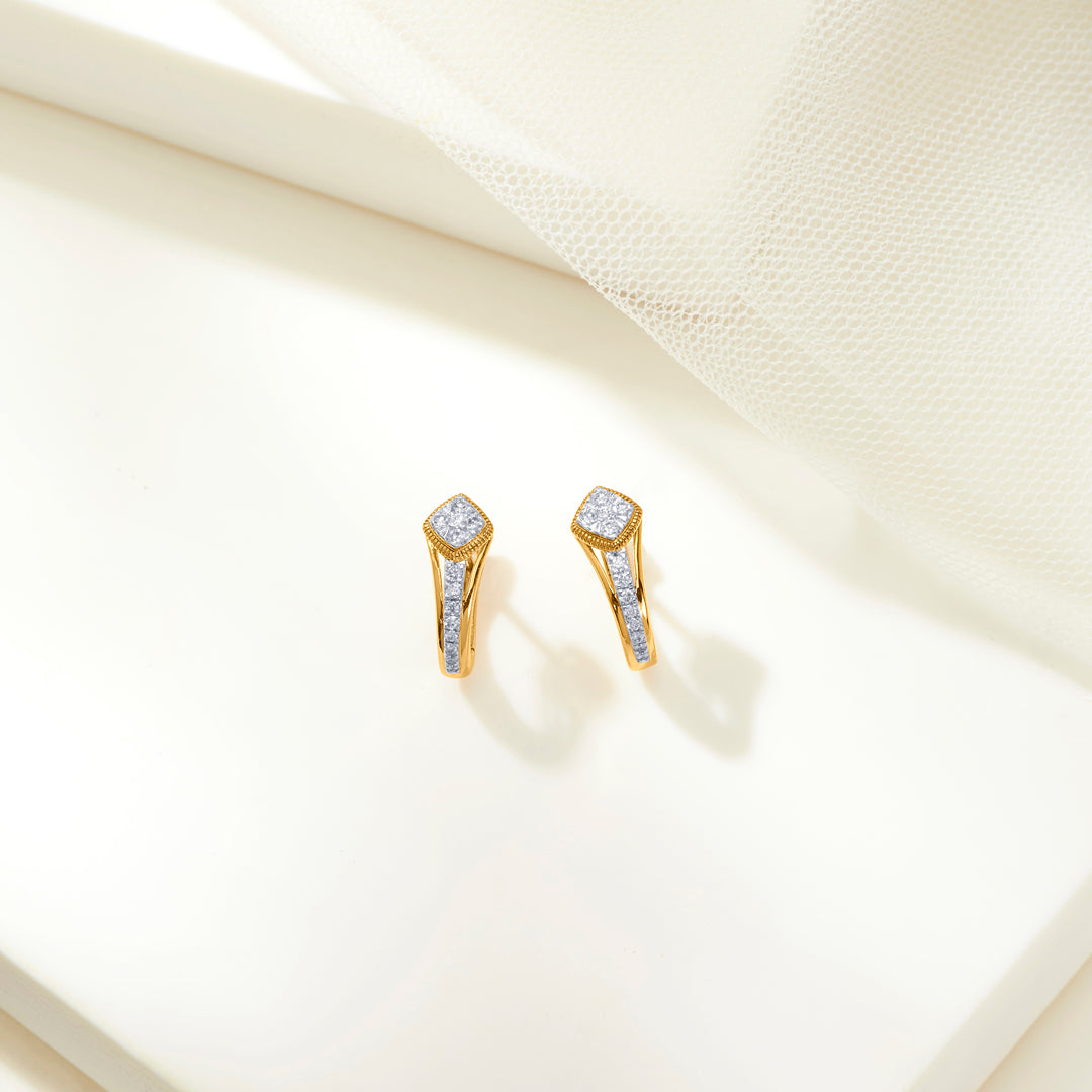 celestia gold & diamond hoops & huggies earring for women