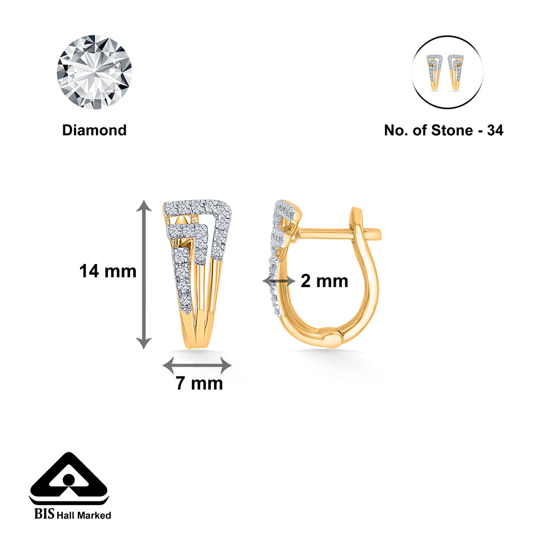 urban shikha gold & diamond hoops & huggies earring