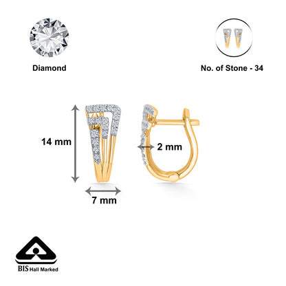 Urban Shikha Gold & Diamond Hoops & Huggies Earring