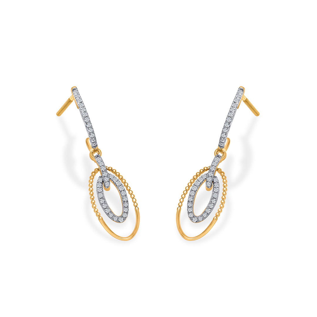 twilight gleam gold dangler earring for woman