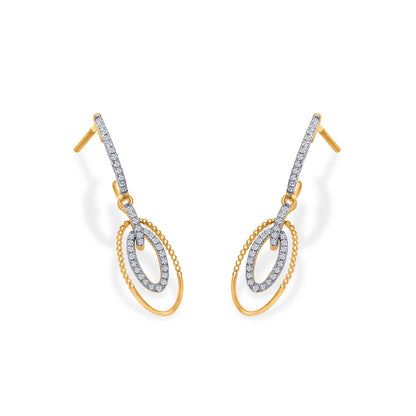 Twilight Gleam Gold Dangler Earring For Woman