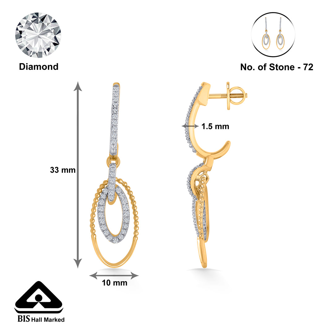 twilight gleam gold dangler earring for woman