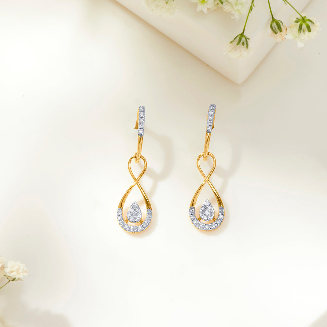 Endless Grace Gold Dangler Earring For Women