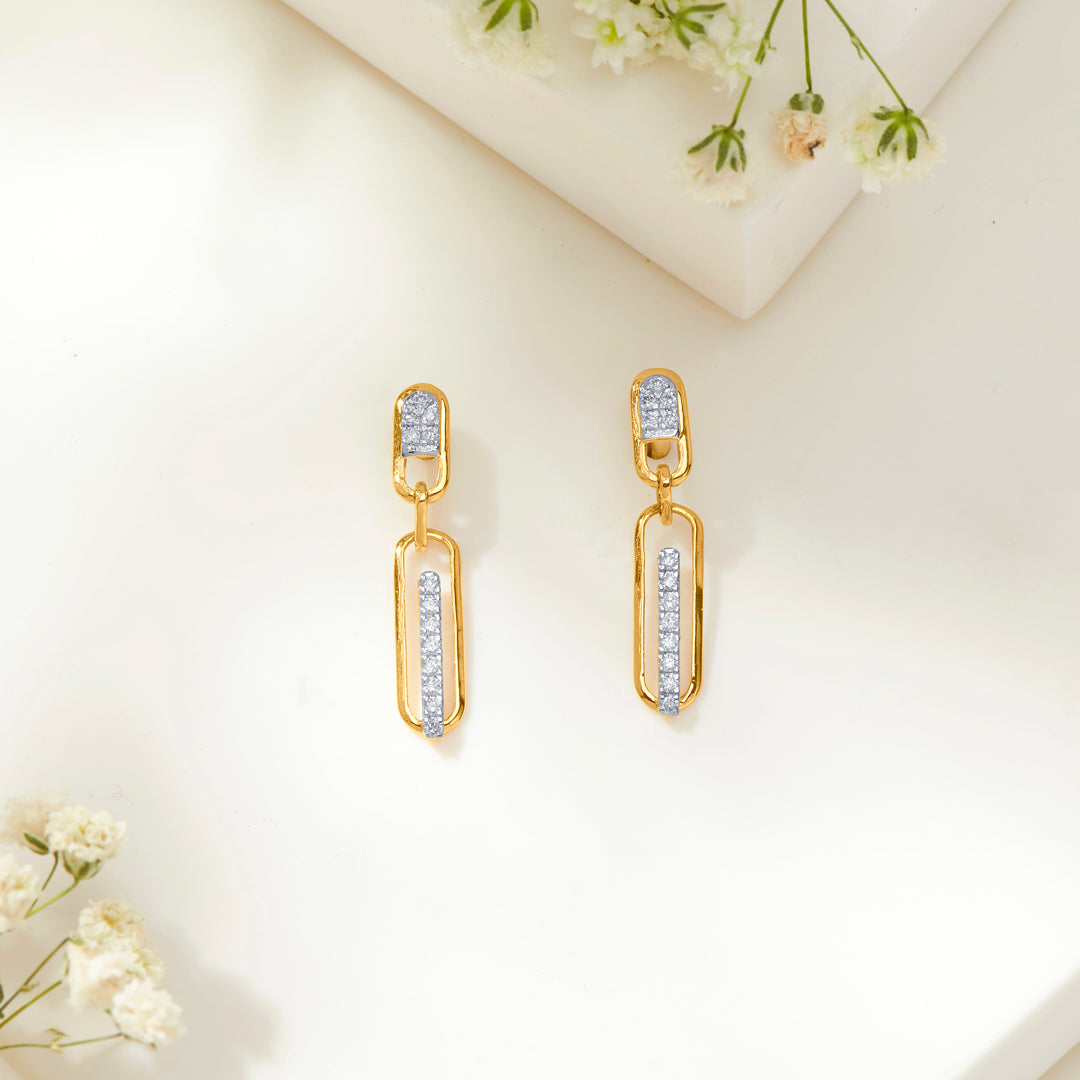 Perpetual Charm Gold Dangler Earring For Women