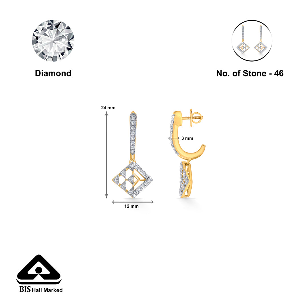 flux elegance gold dangler earring for woman