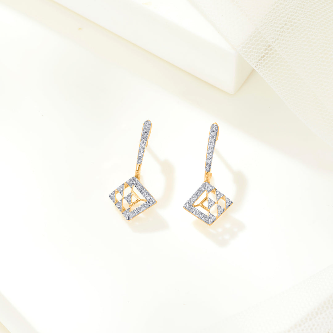 Flux Elegance Gold Dangler Earring For Women