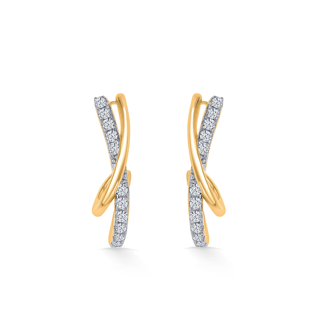 Xquisite Shine Gold & Diamond Hoops & Huggies Earring