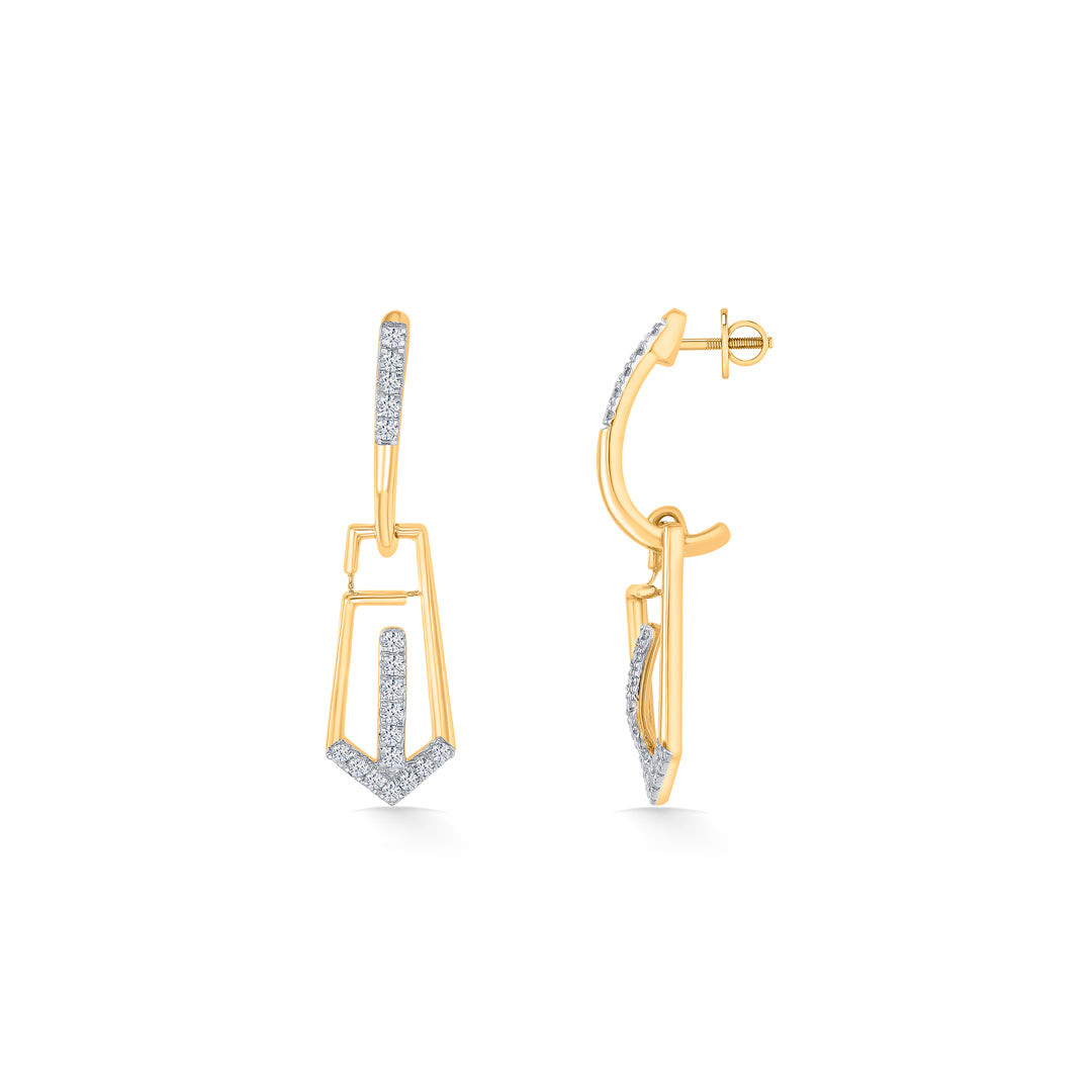 royal wave gold dangler earring for woman