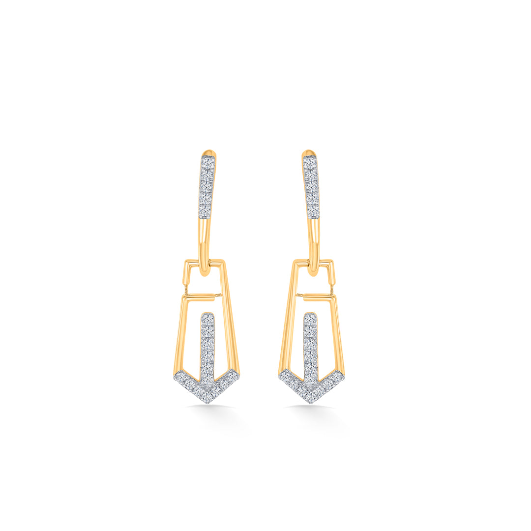 Royal Wave Gold Dangler Earring For Women