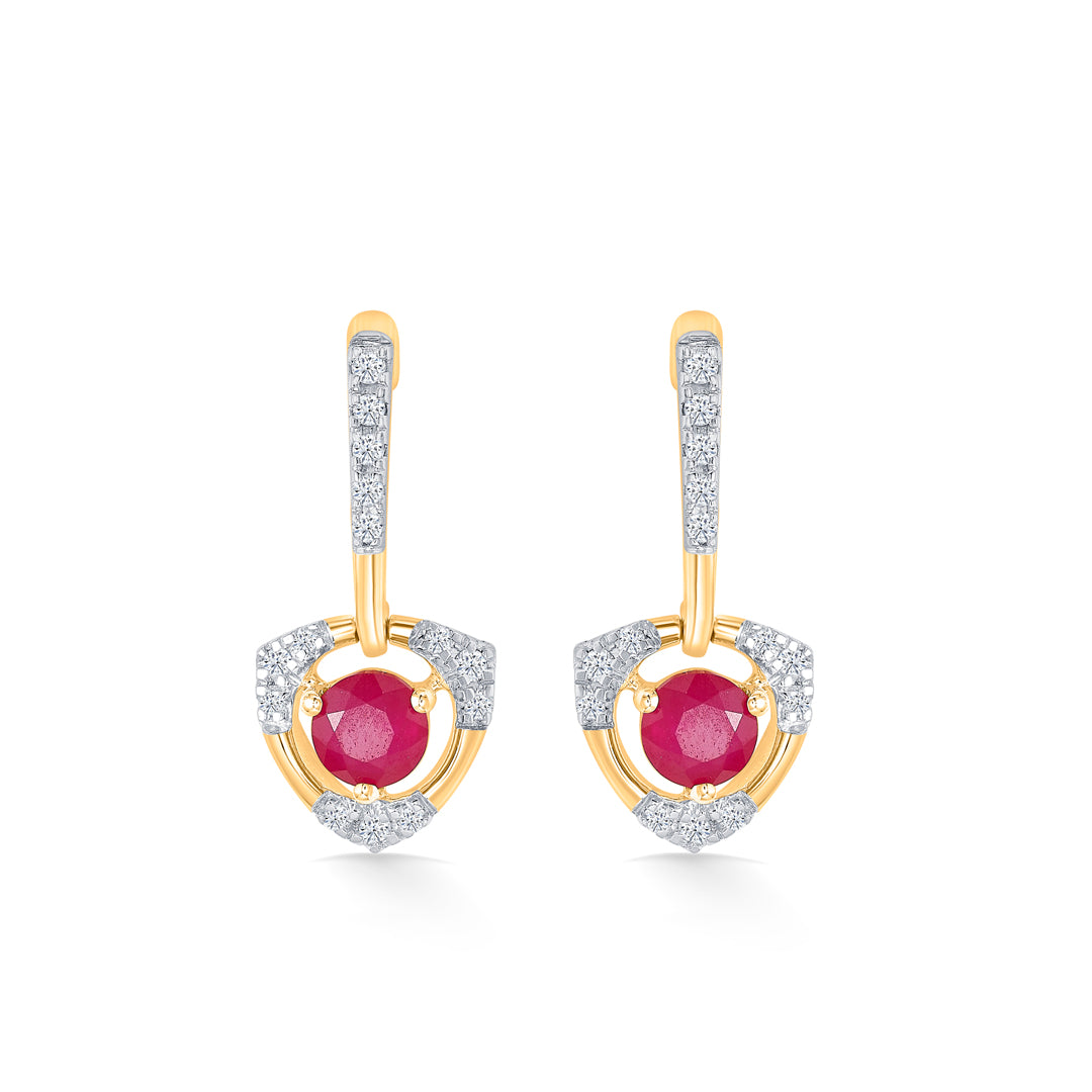 Pink Enchantment Gold Dangler Earring For Women