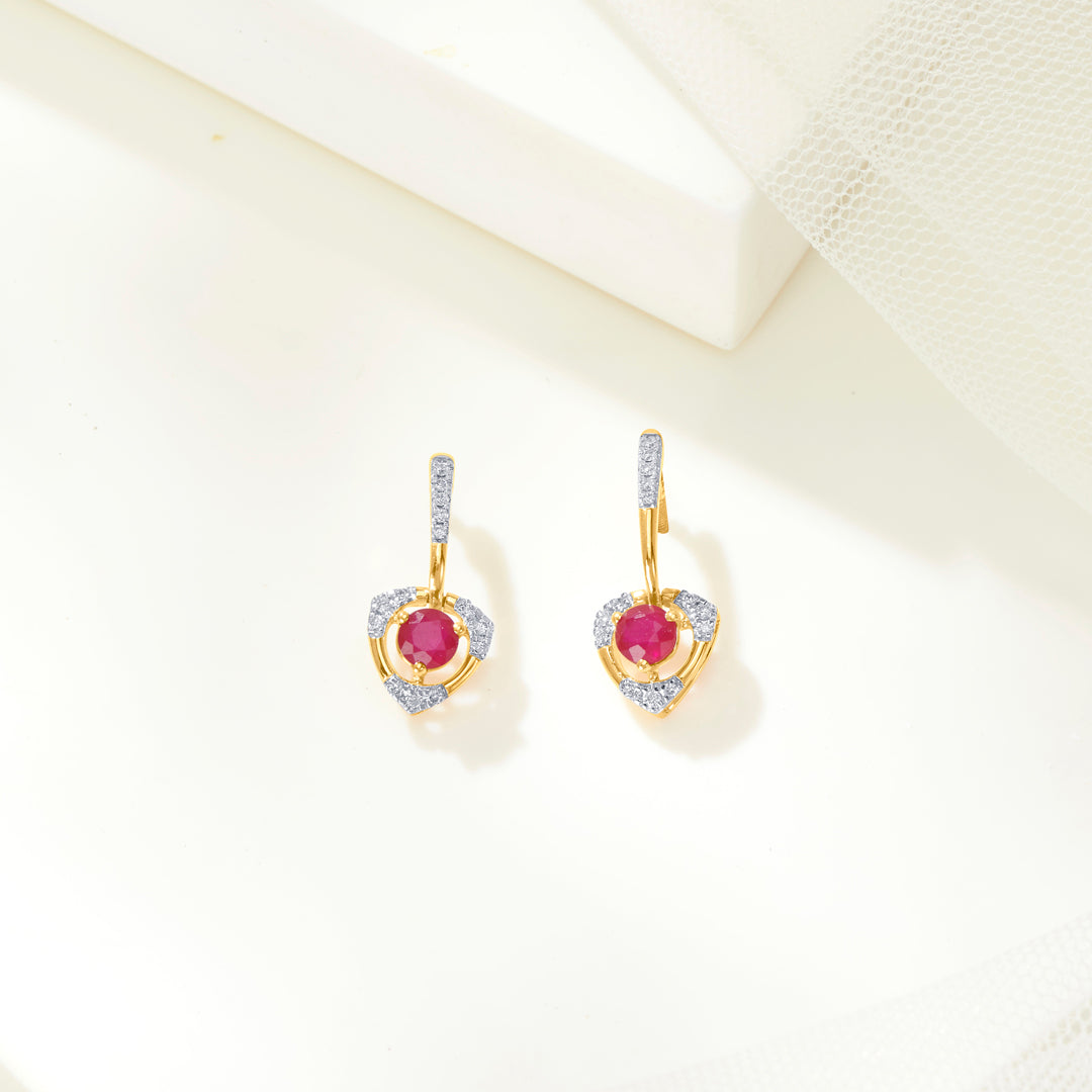 Pink Enchantment Gold Dangler Earring For Women