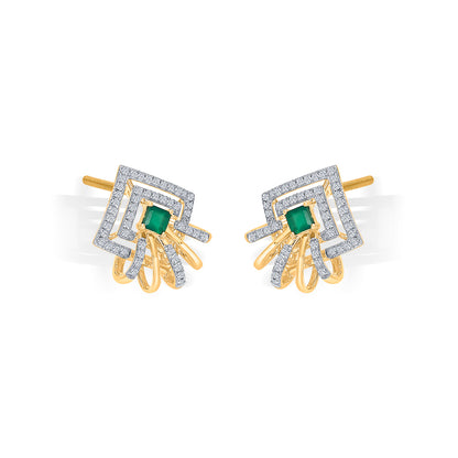 Peridot Gold & Diamond Stud Earring For Women