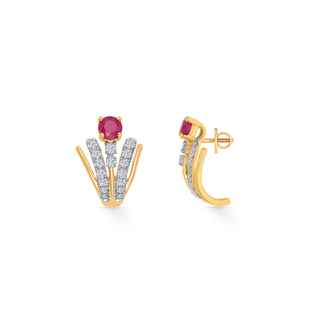 meridian gold & diamond hoops & huggies earring for women