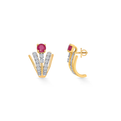 Meridian Gold & Diamond Hoops & Huggies Earring For Women