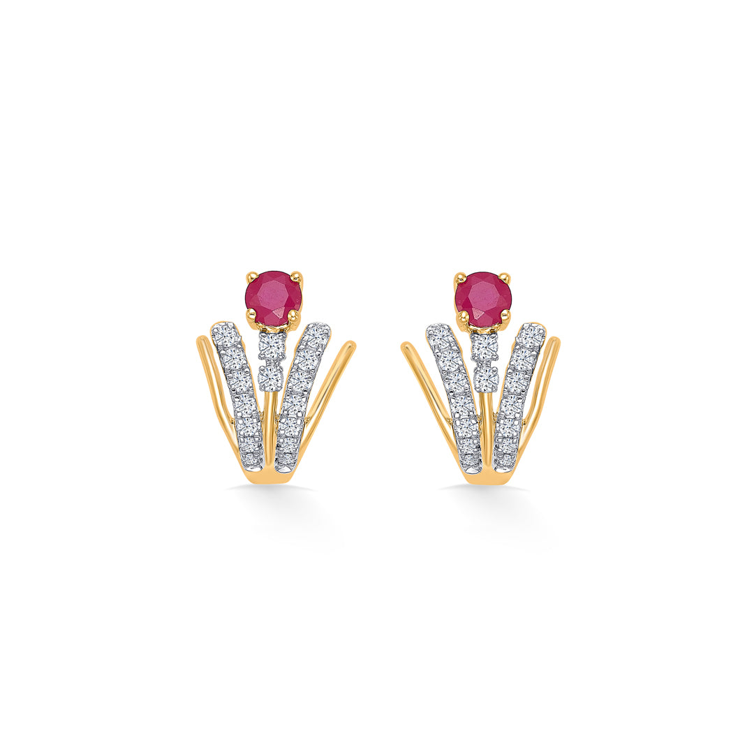 Meridian Gold & Diamond Hoops & Huggies Earring For Women