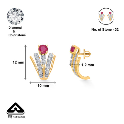 Meridian Gold & Diamond Hoops & Huggies Earring For Women