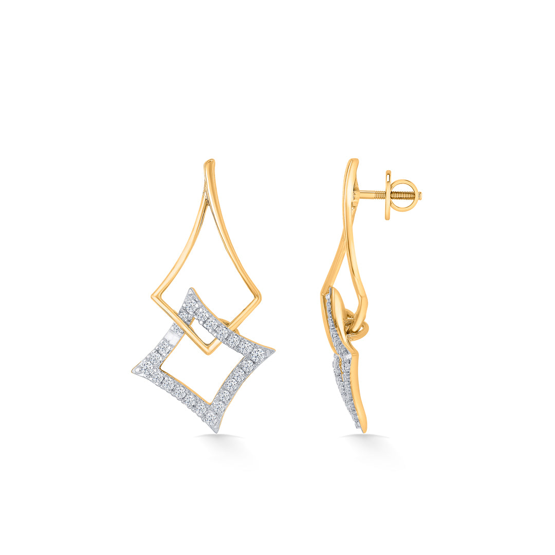 imperial glide gold dangler earring for woman