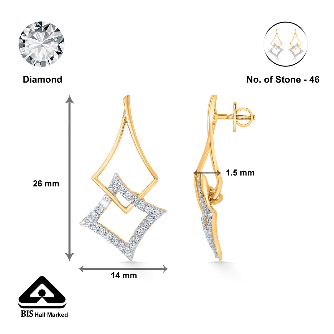 imperial glide gold dangler earring for woman