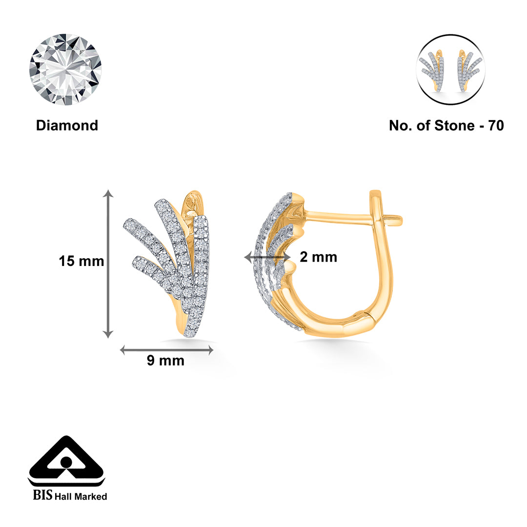 whimsy gold & diamond hoops & huggies earring for women