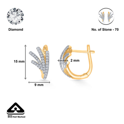 Whimsy Gold & Diamond Hoops & Huggies Earring For Women