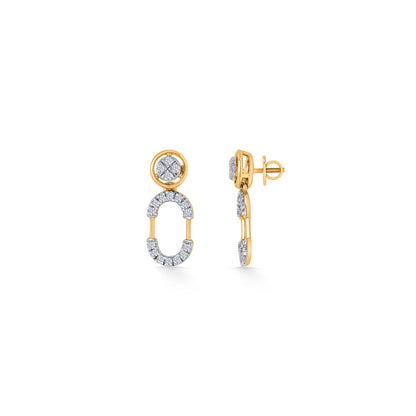 Ecliptica Loop Gold & Diamond Drops & Dangler Earring