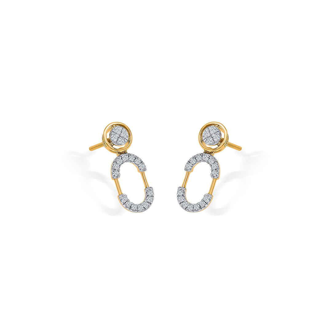 ecliptica loop gold & diamond drops & dangler earring