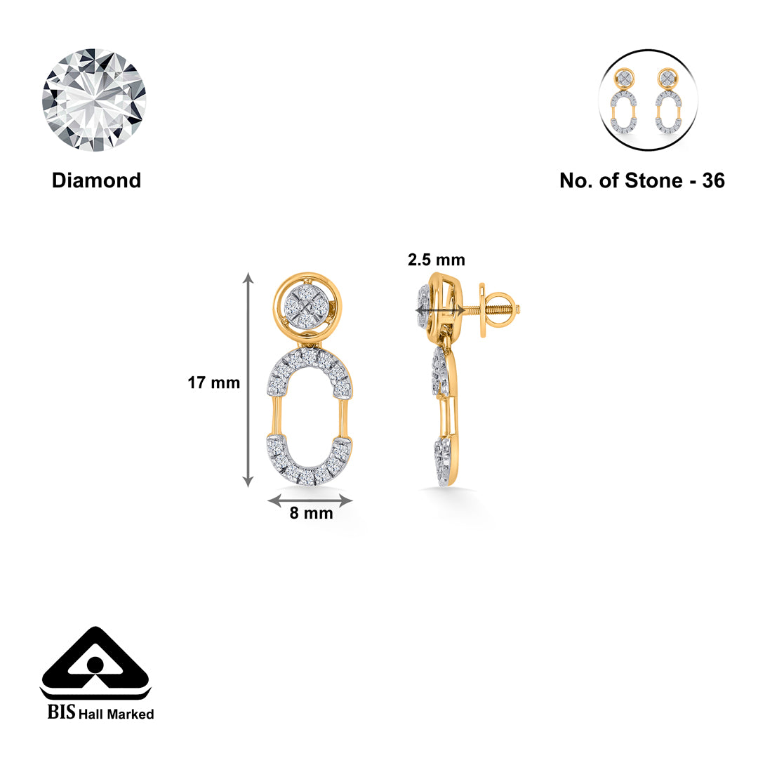 ecliptica loop gold & diamond drops & dangler earring