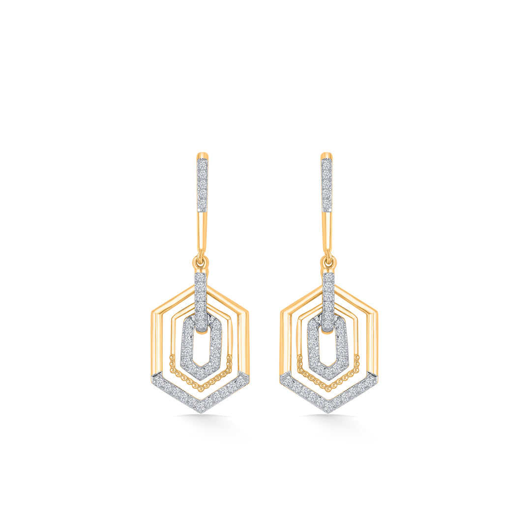 Sixfold Gold & Diamond Hoops & Huggies Earring For Women
