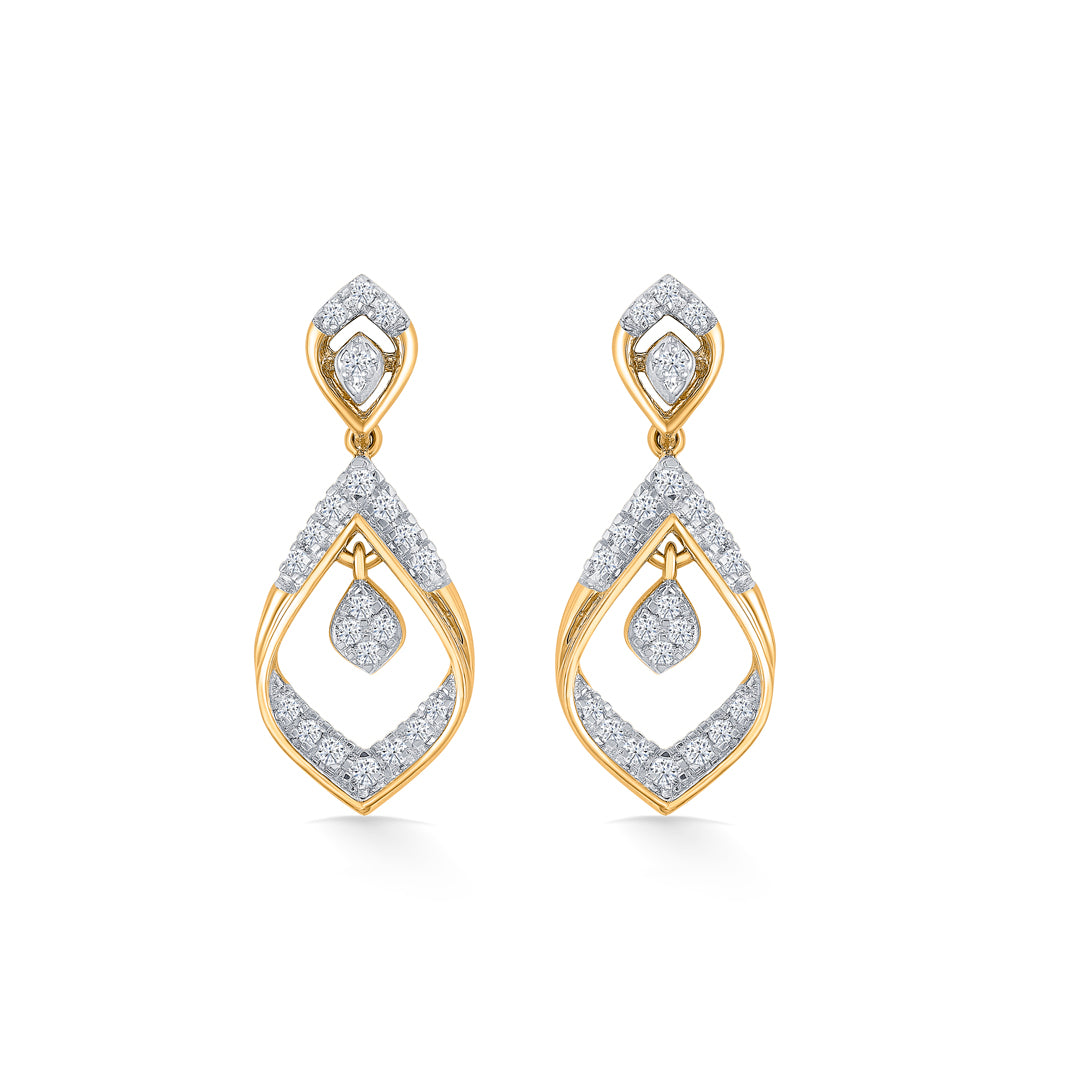 Celestia Gold & Diamond Drops & Dangler Earring For Women