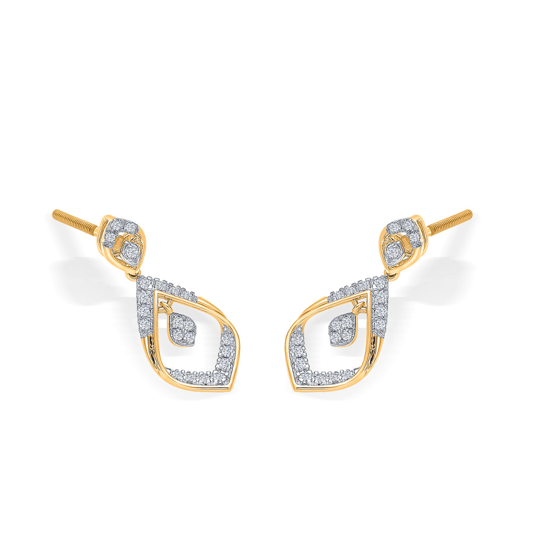 celestia gold & diamond drops & dangler earring for women