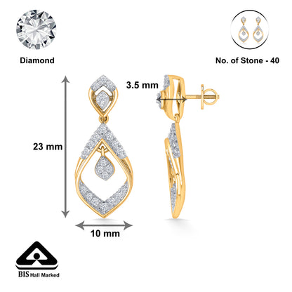 Celestia Gold & Diamond Drops & Dangler Earring For Women
