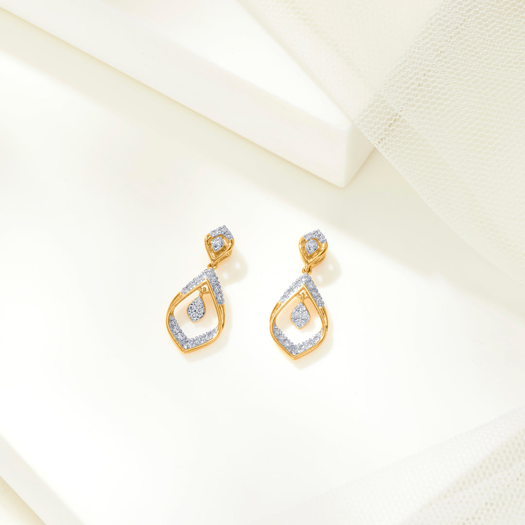 celestia gold & diamond drops & dangler earring for women