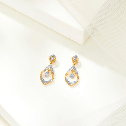 Celestia Gold & Diamond Drops & Dangler Earring For Women