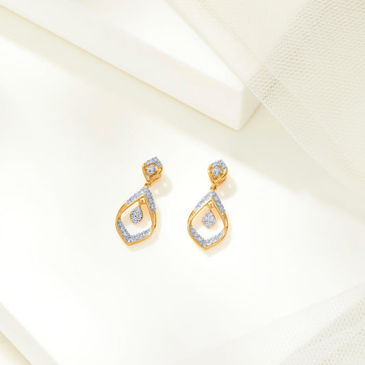 Celestia Gold & Diamond Drops & Dangler Earring For Women