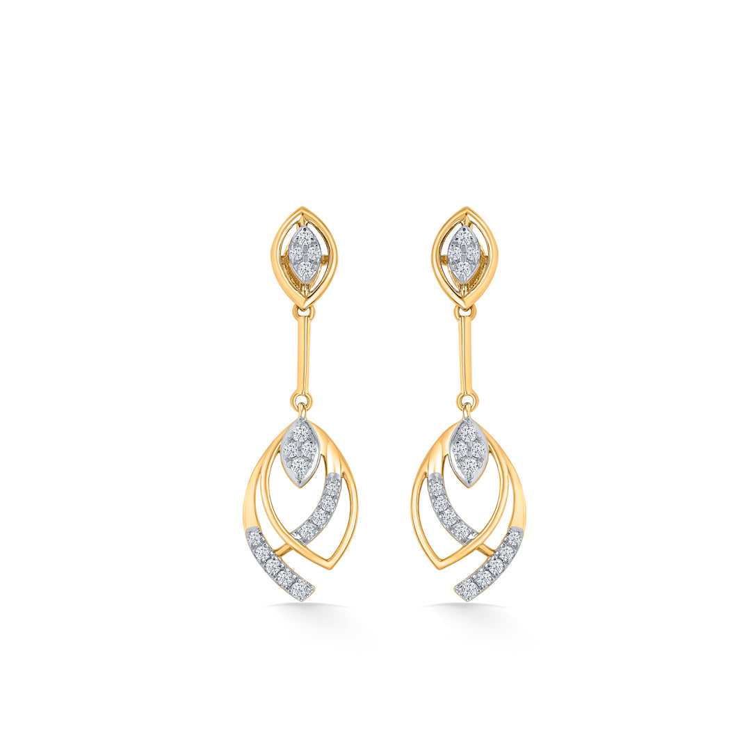 Elegant Descent Gold Dangler Earring For Women