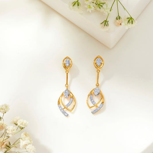 Elegant Descent Gold Dangler Earring For Woman